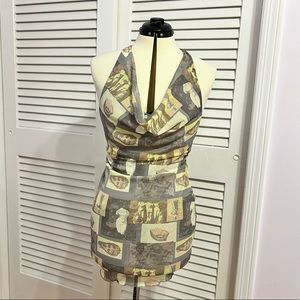 NWT Forever 21 multicolor grey/gray slinky cowl neck dress